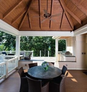 Deck with outdoor kitchen