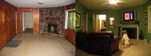 Men laying new hardwood flooring