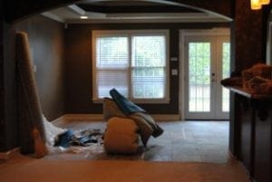 Men laying new hardwood flooring