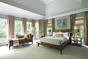 Beautiful bedroom design with floor to ceiling windows