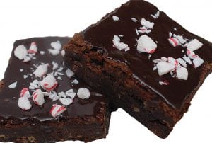 brownies with peppermint ganach