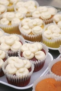 Variety of Key Lime Cupcakes, frosted and unfrosted in different colors