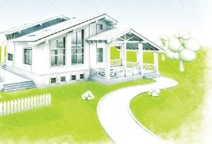 Illustration of an energy-efficient home