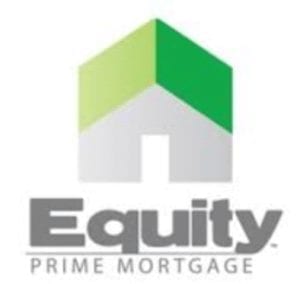 Gray house with green roof Equity logo