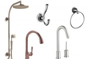 Different style and finishes of hardware and fixtures