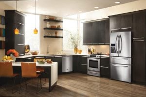 Kitchen remodel and design with stainless steel appliances