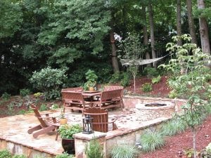Landscape with firepit