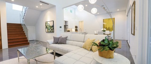 Living room design with accent and task lighting