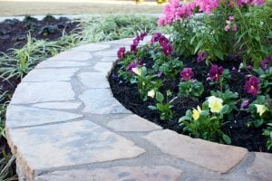 Stone retaining wall