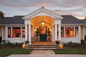 Beautiful home exterior, front, with new windows - Ultra, woodclad fiberglass windows