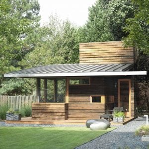 Modern landscape with "Peebles" seating